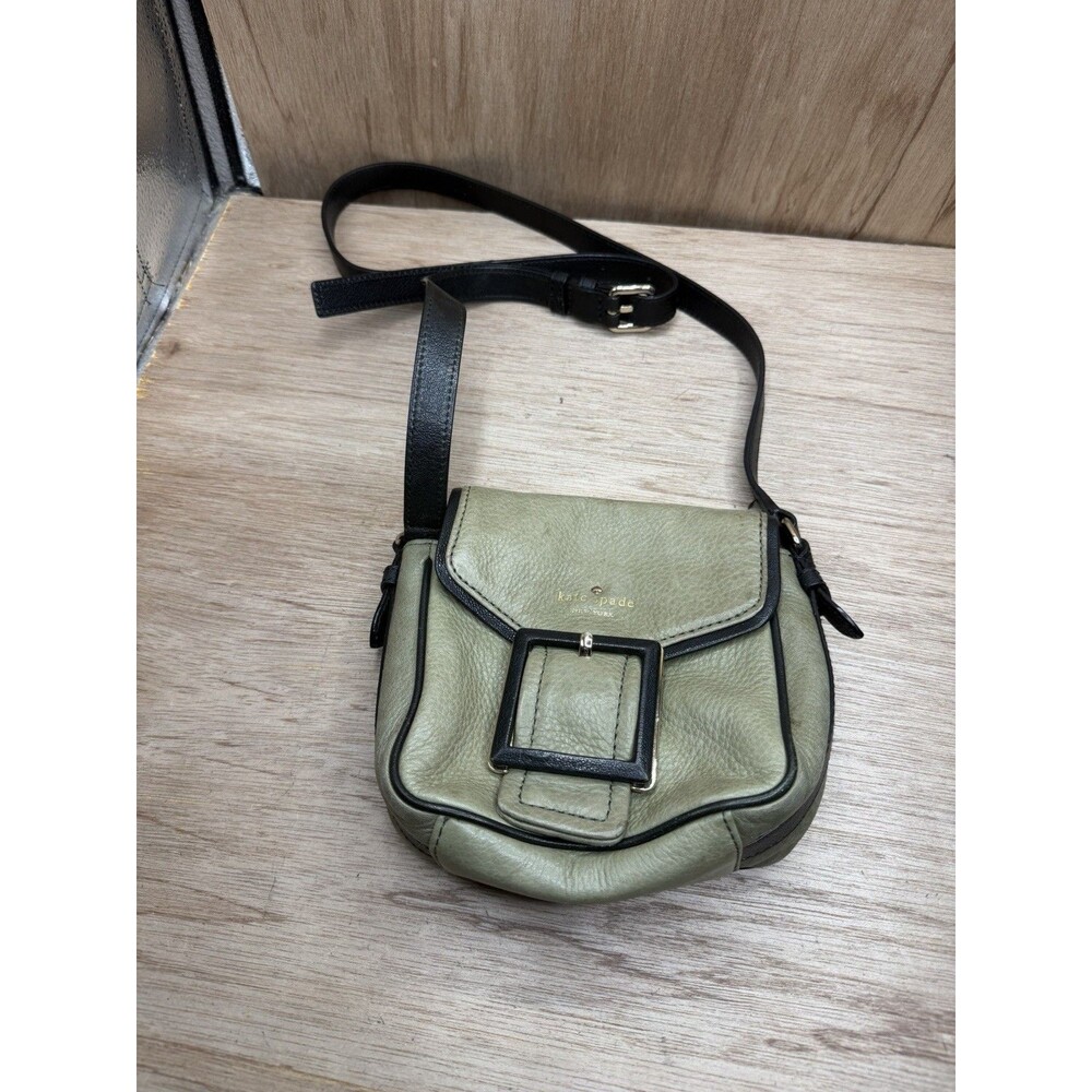Kate Spade New York Sea Green Pebbled Leather Buckle Crossbody Bag